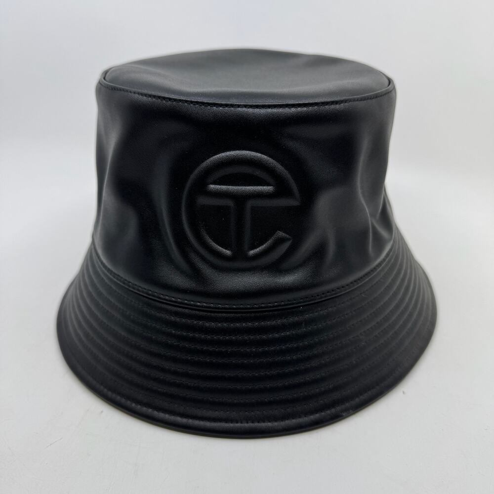TELFAR Vegan Leather Black Bucket Hat
